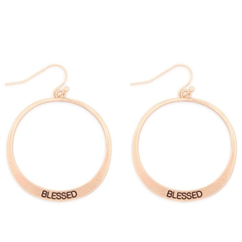 Blessed pinched hoop drop earings